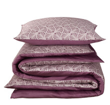De Witte Lietaer Dekbedovertrek Katoen Satijn, Flow Black Plum - 140 x 200/220 + 60 x 70 cm