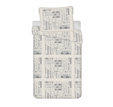 Sweet Home Dekbedovertrek, Home Sweet Home - Eenpersoons - 140 x 200 + 70 x 90 cm  - Teddy Fleece