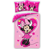 Disney Minnie Mouse Dekbedovertrek, Pink Love - Eenpersoons - 140 x 200 + 70 x 90 cm - Katoen