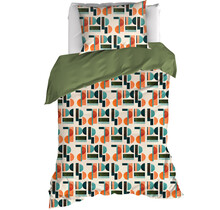 De Witte Lietaer Dekbedovertrek Lisboa, Grenoble Green - Eenpersoons - 140 x 220 cm + 60 x 70 cm - Katoen Percal