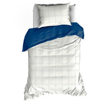 De Witte Lietaer Dekbedovertrek Juul Blue Indigo - 140 x 200/220 + 60 x 70 cm - Katoen Satijn