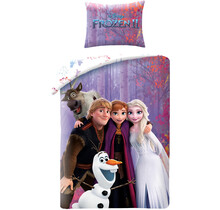 Disney Frozen Dekbedovertrek, Friends - Eenpersoons - 140 - 200 cm / 70 x 90 cm - Katoen