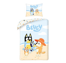 Bluey dekbedovertrek, Beach Time - Eenpersoons - 140 x 200 cm / 70 x 90 cm - Katoen