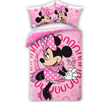 Disney Minnie Mouse Dekbedovertrek, Roze - Eenpersoons - 140 x 200 + 70 x 90 cm  - Katoen