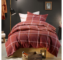 Moodit Dekbedovertrek, Rosaline Burgundy - 140 x 220 + 60 x 70 cm - Katoen Flanel