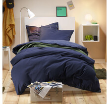 Moodit Dekbedovertrek, Freya Evening Blue - 140 x 220 + 60 x 70 cm - Katoen Flanel