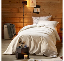 Moodit Dekbedovertrek, Freya Cream - 140 x 220 + 60 x 70 cm - Katoen Flanel