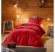 De Witte Lietaer Dekbedovertrek, Laura Burgundy - 140 x 220 cm + 60 x 70 cm - 100% Katoen Flanel