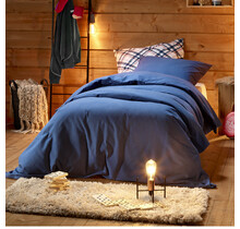 De Witte Lietaer Dekbedovertrek, Laura Blue Indigo - 140 x 220 cm + 60 x 70 cm - 100% Katoen Flanel