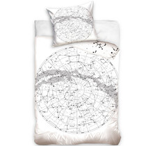 Dreame3 dekbedovertrek Globe - Eenpersoons - 140 x 200 / 70 x 90 cm - Katoen