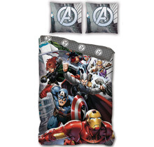 Marvel Avengers Dekbedovertrek, Dream Team - Eenpersoons - 140 x 200 cm + 63 x 63 cm  - Polyester