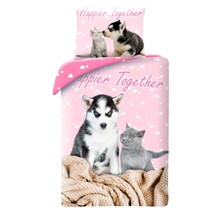 Animal Pictures Dekbedovertrek, Happier Together - 140 x 200 cm + 70 x 90 cm - Katoen