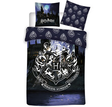 Harry Potter Dekbedovertrek, Logo - Eenpersoons - 140 x 200 cm + 63 x 63 cm - Polyester