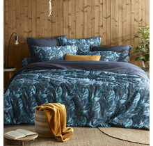 De Witte Lietaer Dekbedovertrek, Musa Midnight Blue - 140 x 220 cm + 60 x 70 cm - Katoen Perkal