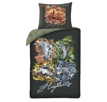 Harry Potter Dekbedovertrek, Zweinstein Logo - 140 x 200 cm + 70 x 90 cm - Katoen