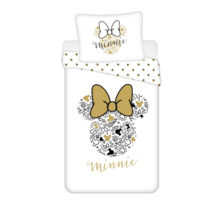 Disney Minnie Mouse Dekbedovertrek Gold  - 140 x 200 cm + 70 x 90 cm - Katoen