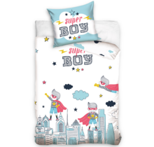Super Boy Dekbedovertrek Skyline Glow in the Dark - 140 x 200 + 70 x 90 cm - Katoen