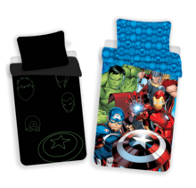 Marvel Avengers Dekbedovertrek, Glow in the Dark - 140 x 200 + 70 x 90 cm - Katoen