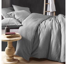 De Witte Lietaer Dekbedovertrek, Tarbot Natural Grey - 140 x 200/220 cm + 60 x 70 cm - 100% katoen, flanel
