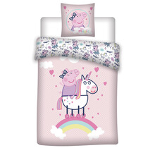 Peppa Pig Dekbedovertrek, Unicorn - 140 x 200 + 65 x 65 cm - Katoen
