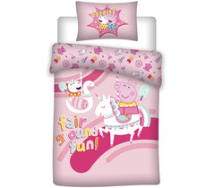 Peppa Pig Dekbedovertrek Unicorn - 140 x 200 cm + 1 kussensloop 65 x 65 cm - Katoen