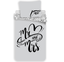 Mr & Mrs Dekbedovertrek - 140x200 + 70x90cm - Katoen