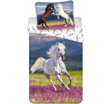 Sweet Home Dekbedovertrek, Paarden - Eenpersoons - 140 x 200 + 70 x 90 cm - Katoen
