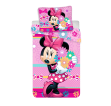 Disney Minnie Mouse dekbedovertrek, Flowers - Eenpersoons - 140 x 200 cm / 60 x 80 cm - Katoen