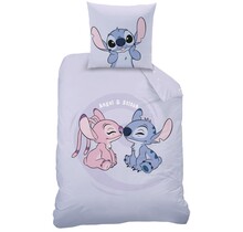 Disney Lilo & Stitch Dekbedovertrek, Happy - Eenpersoons -140 x 200 + 63 x 63 cm - Katoen