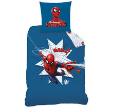 Spider-Man Dekbedovertrek, Jumping - Eenpersoons -140 x 200 + 63 x 63 cm - Katoen