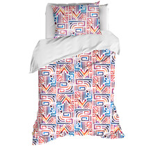 De Witte Lietaer Dekbedovertrek Maya, Lychee - Eenpersoons - 140 x 220 cm + 60 x 70 cm - Katoen Percal