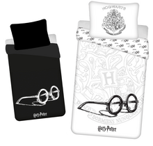 Harry Potter Dekbedovertrek Glow in the Dark, Bril - Eenpersoons - 140 x 200 cm + 70 x 90 cm  - Katoen