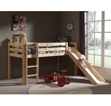 Halfhoogslaper Charlotte -  Naturel - met glijbaan - 90x200