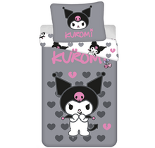 Hello Kitty Dekbedovertrek Kuromi Hearts - 140 x 200 cm / 70 x 90 cm - Katoen