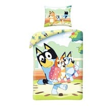 Bluey Dekbedovertrek, Family Time - Eenpersoons - 140 x 200 cm / 70 x 90 cm - Katoen