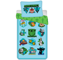 Minecraft Dekbedovertrek, Let's Play - Eenpersoons - 140 x 200 + 70 x 90 cm  - Katoen