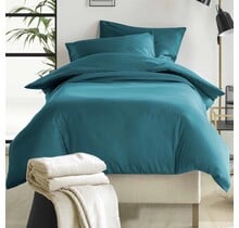 De Witte Lietaer Dekbedovertrek Katoen Satijn, Olivia Lake Green - 140 x 200/220 + 60 x 70 cm