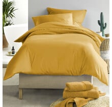 De Witte Lietaer Dekbedovertrek Katoen Satijn, Olivia Golden Yellow - 140 x 200/220 + 60 x 70 cm