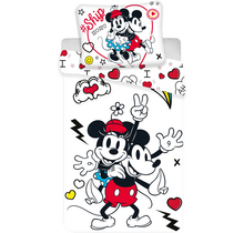 Disney Minnie Mouse Dekbedovertrek Retro Heart - 140 x 200 cm + 70 x 90 cm - Polyester