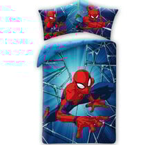 Spider-Man Dekbedovertrek Web - 140 x 200 cm + 50 x 70 cm - Katoen