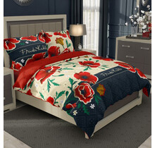 Frida Kahlo 1-persoons Dekbedovertrek Poppy - 140 x 200 cm + 70 x 90 cm - Katoen