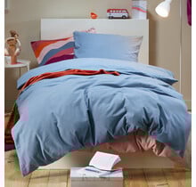 Moodit Dekbedovertrek, Freya Stone Blue - 140 x 220 + 60 x 70 cm - Katoen Flanel