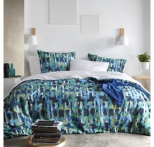 De Witte Lietaer Dekbedovertrek, Checkered Sea Green - 140 x 220 cm + 60 x 70 cm - Katoen Perkal