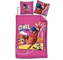 Miraculous Dekbedovertrek, Girl Power - 140 x 200 cm + 65 x 65 cm - Katoen
