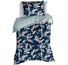 De Witte Lietaer Dekbedovertrek Katoen, Mowgli Pastel Blue - 140 x 200/220 + 60 x 70 cm