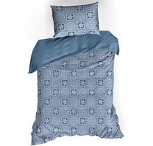 De Witte Lietaer Dekbedovertrek Katoen Satijn, Henna Blue Horizon - 140 x 200/220 + 60 x 70 cm