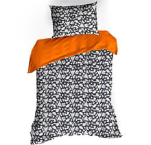 De Witte Lietaer Dekbedovertrek Katoen Satijn, Ginger Tiger Blossom Orange - 140 x 200/220 + 60 x 70 cm