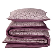 De Witte Lietaer Dekbedovertrek Katoen Satijn, Flow Black Plum - 140 x 200/220 + 60 x 70 cm