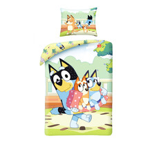Bluey Dekbedovertrek, Family Time - Eenpersoons - 140 x 200 cm / 70 x 90 cm - Katoen