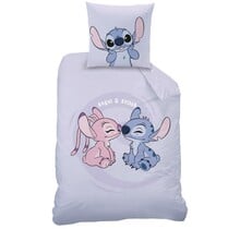 Disney Lilo & Stitch Dekbedovertrek, Happy - Eenpersoons -140 x 200 + 63 x 63 cm - Katoen